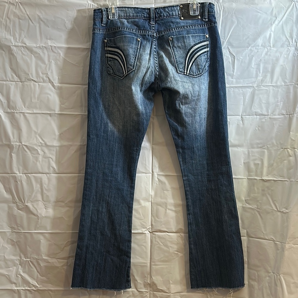Red Rivet Blue Flare Jeans - Picture 5 of 5